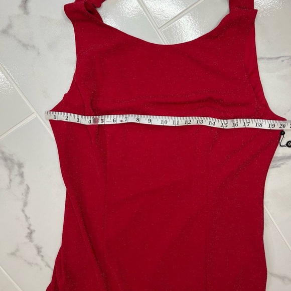 Adrianna Papell Boat Neck Sleeveless Cowl Back Stretch Metallic Jersey K… - Picture 4 of 14